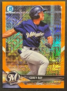 2018 BOWMAN CHROME COREY RAY #2/25 ORANGE REFRACTOR MOJO REFRACTOR - Picture 1 of 2