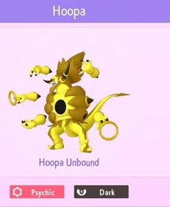 ☆ Hoopa Brillante Sin Atar 6Ivs Caza Brillante | Pokémon Escarlata y Violeta ☆ - Imagen 1 de 3