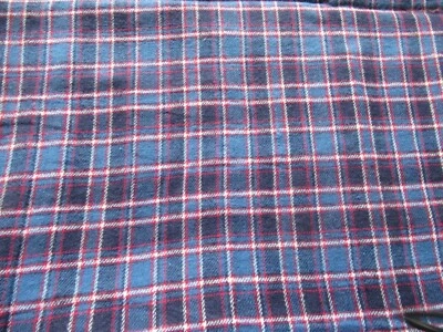 Fabric blue, dark blue, red and white squares 1 yard 10" long cotton - Image 1 of 3