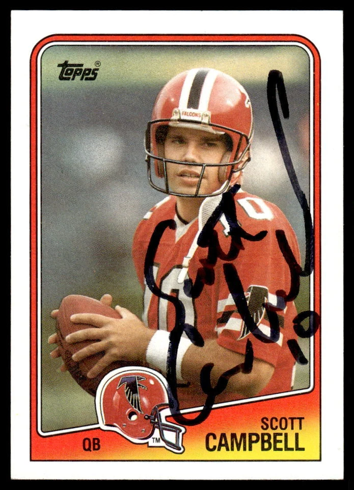 Scott Campbell Signed ATLANTA FALCONS Card  1988 Topps - Image 1 of 1