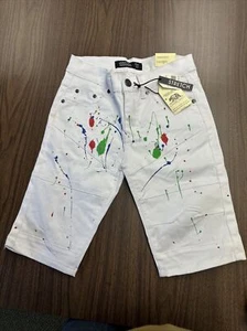 Trestles Supply Co. California Republic Boys Size 12 White Skate Shorts Paint - Picture 1 of 8