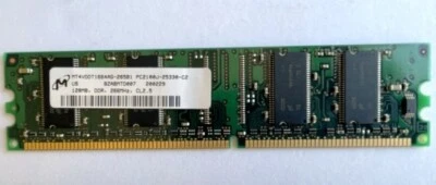MICRON PC-2100 DDR-266 NON-ECC MEMORY RAM MT4VDDT1664AG-265B1 (1 X 128MB) 👀 - Image 1 of 4