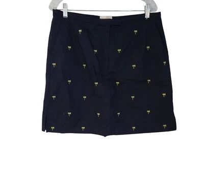 Юбка Lizgolf Skort для тенниса пиклбола гольфа темно-синяя пальмы карманы с подкладкой 14 - Изображение 1 из 4