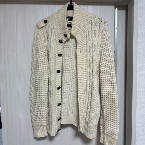 GUCCI Giacca Cardigan Maglia Intrecciata Avorio Uomo Usatoa T Ms1