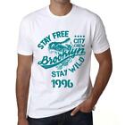 Herren T-Shirt Stay Free & Wild 1996 Weiß Geschenk zum 25. Geburtstag