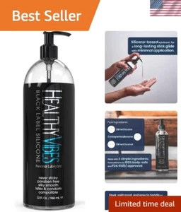 32 oz Black Label Silicone Lubricant - Long-Lasting & Water-Resistant Intimacy - Picture 1 of 9