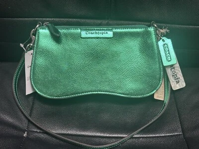 Coach Coachtopia Wavy Shoulder Bag - CU873 Green Metallic Leather - NWT - Image 1 of 4