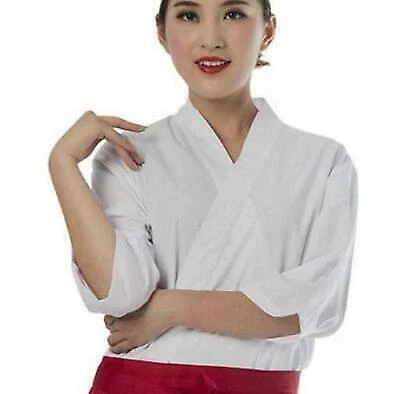 Chef Coat Japanese Style Kitchen Happi Jacket Sushi Bar Soft Working Uniform - Image 1 of 4
