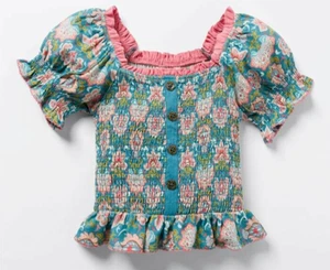 NWT Matilda Jane Enchanted Garden Palmer Smocked Peasant Top Girl's Size 14 - Picture 1 of 3