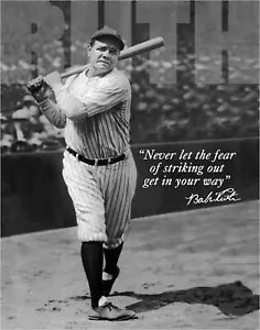 Babe Ruth Metal Sign No Fear Quote NYY York Yankees MLB Photo Wall Hanging New - Picture 1 of 6