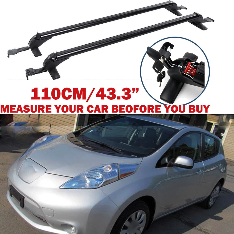 For Nissan Leaf Hatchback 2011-23 Top Roof Rack Cross Bar 43.3" Luggage Carrier - Image 1 of 4