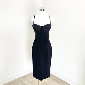 Sass & Bide Swing Out Sister Dress Strapless Corset Fringed Black Size 8 - Picture 1 of 13