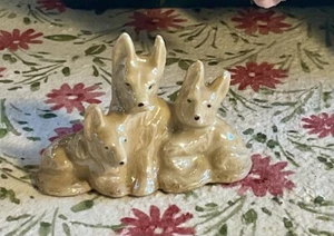 Vintage Ringelblume Figur 3 Hunde Keramik Porzellan. Made In Japan - Bild 1 von 6