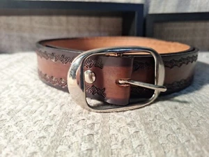 Cinturón de cuero vintage talla 46 marrón con herramientas - Imagen 1 de 2