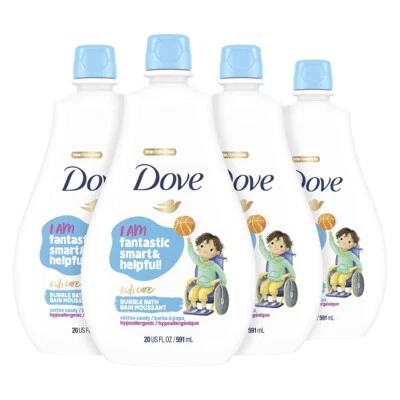 Baño de burbujas 4 Dove Kids Care para niños algodón de azúcar fórmula hipoalergénica 20 oz. Foto 1 de 4