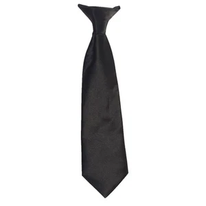 25 + Colors Clip On Neck Tie For Toddler (2T-4T )Kids(4-7) Boys (8-16) Satin Tie - Picture 1 of 31