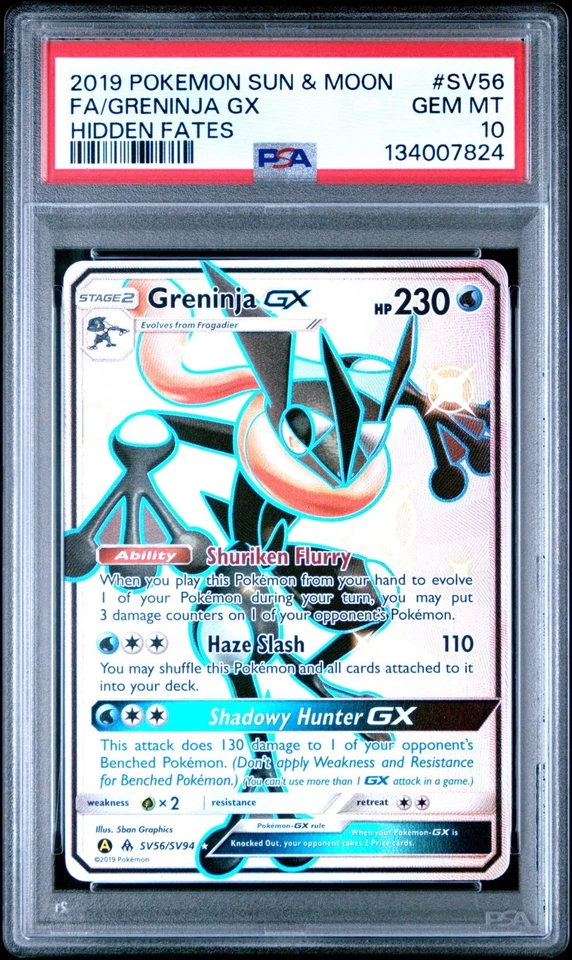 PSA 10 GRENINJA GX SV56/SV94 FULL ART SHINY HIDDEN FATES POKEMON ✨ - Image 1 of 2