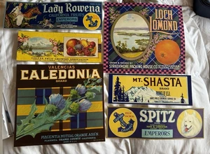 Original 1930’s-40’s California Fruit Labels Lot of 6 - Picture 1 of 12