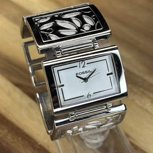 Fossil F2 Womans ES1754 Stainless Steel Floral Link Band White Dial 30m Watch - Picture 1 of 13