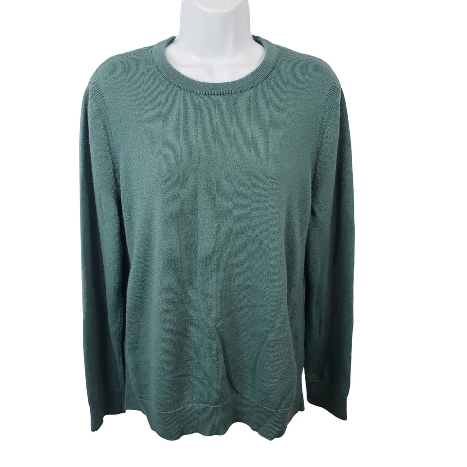 Express Conscious Edit Mens Large  Merino Wool Crew Neck Sweater Green L /A267 - Image 1 of 4