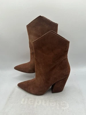 Dolce Vita Nestly Women's Sz 8.5 Brown Suede Slip-On Block Heel Ankle Bootie - Image 1 of 4