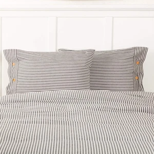 Farmhouse Ticking Gray Stripe Standard Size Sham, 21" x 27", Bed Pillow Cover... - Bild 1 von 5