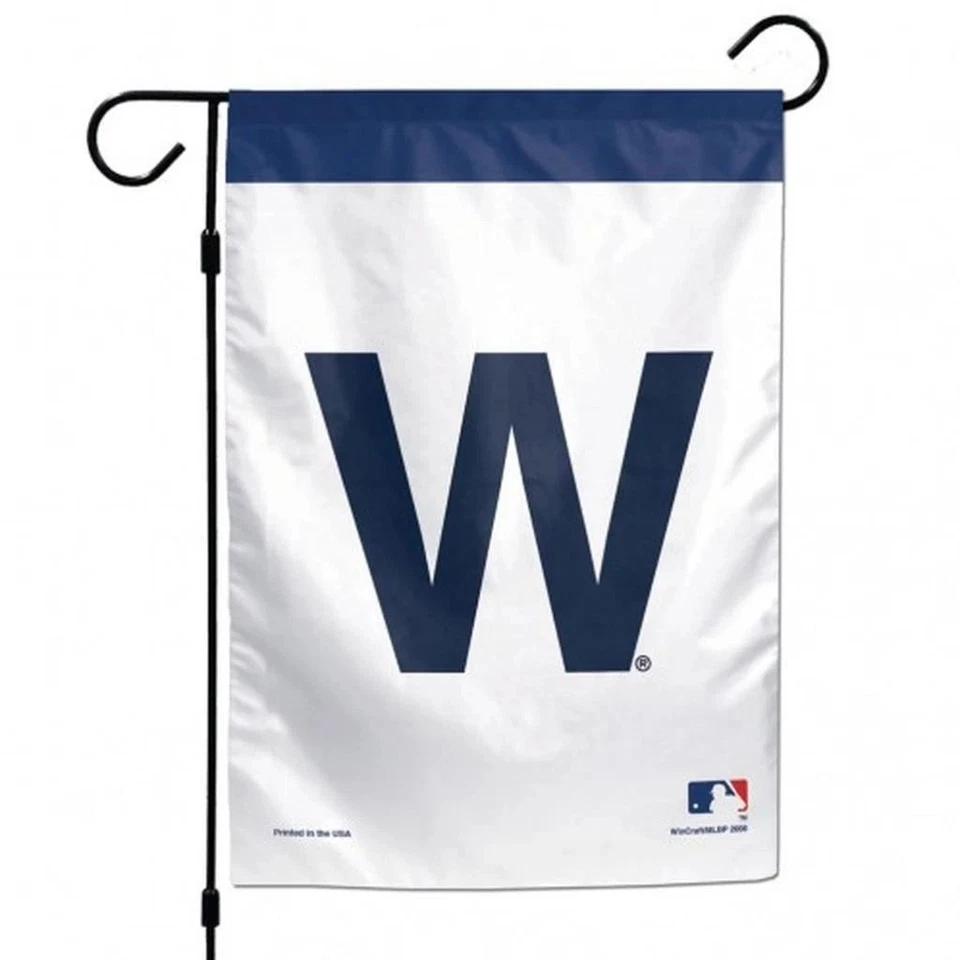CHICAGO CUBS W WIN ~ (1) Official MLB 12.5 x 18 Garden Flag Banner ~ New! - Image 1 of 1
