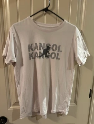 Camiseta com logotipo gráfico Kangol branca gola redonda casual - Imagem 1 de 4