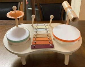 Wooden Kids Drum Set For Toddlers 3-5 Preschool Educational Baby Musical Gift - Picture 1 of 10