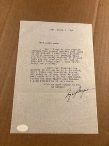 Ingrid Bergman Very Rare Autographed Letter '54 Great Content Joan Of Arc Stake - Picture 1 of 9