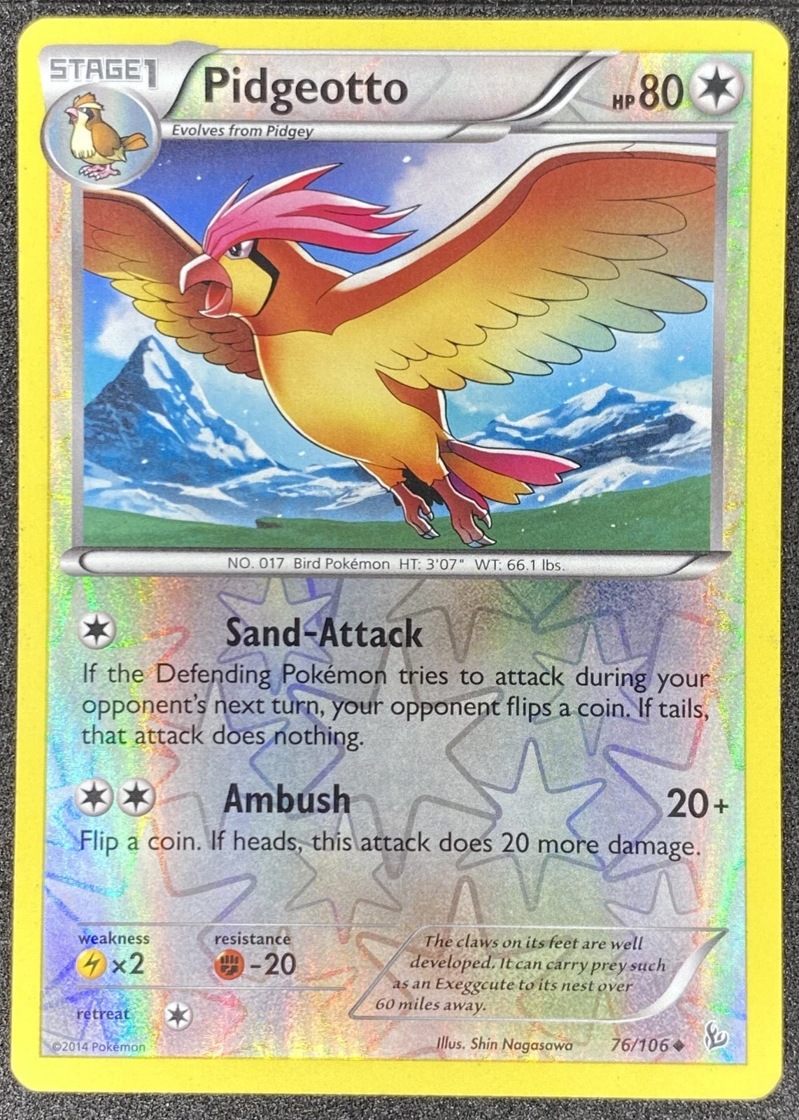 Pokémon Pidgeotto Reverse Holo 76/106 FLF Flashfire LP