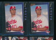 Lot (2) 1998 MultiAd #7 Tony Costa Reading Phillies (CF22) SWSW6