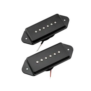 Artec ASA91 Black Alnico 5 P90 Dogear Single Coil Guitar Neck Bridge Pickups Set - Picture 1 of 6