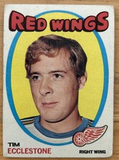 1971-72 Topps Tim Ecclestone Hockey Card #52 Red Wings O/C Bad Corners & Edges