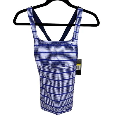 NIKE Tankini Traje de Baño SOLO TOP RAYAS Azul Blanco Talla Pequeña Nuevo con Etiquetas Foto 1 de 4