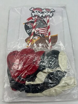 Juego de decoraciones de fiesta de cumpleaños pirata Foto 1 de 3