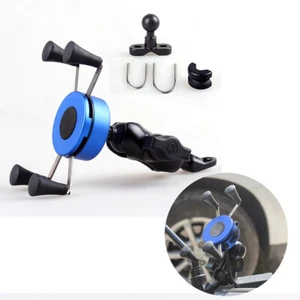 Universal Motorcycle Bicycle Handlebar X Grip Mount Mobile Phone Holder Bracket - Picture 1 of 11