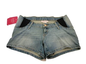 Ingrid & Isabel Under Belly Midi Maternity Jean Shorts Side Panel Stretch Size 2 - Picture 1 of 6
