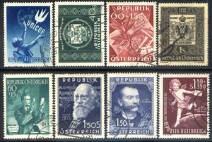 Austria 1949/52 n. 777 + 779 + 782 + 786 + 792 + 808 + 811 + 812 usati (l585) - Imagen 1 de 1