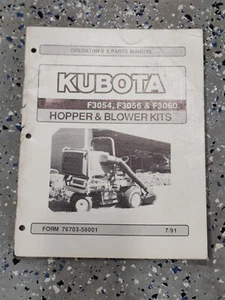 MANUAL DE PIEZAS DEL OPERADOR/PROPIETARIOS KUBOTA - KIT DE TOLVA Y SOPLADOR - F3054 F3056 - Imagen 1 de 2