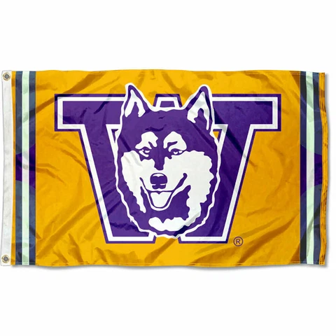 Washington Huskies Vintage Retro Throwback Large Outdoor Flag Cover