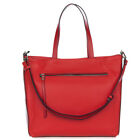 Gianni Chiarini Italian Made Red Pebbled Leather Carryall Tote Bag with Pocket
