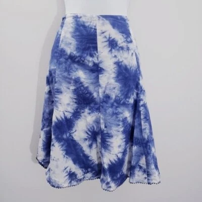 Falda Completa Jones New York Azul y Blanco Tie Dye Línea A Talla 14 Foto 1 de 4