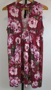 AJ Amelia James Womens Size Large Aurora Keyhole Floral Tunic Dress - Picture 1 of 5