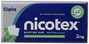 Nicotex Sugar Free Mint Plus - 25 chewing gums | Helps to Quit Smoking + F/S 