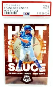 2021 Panini Mosaic # HS2 Francisco Lindor HOT SAUCE PSA 9 REFRACTOR NY Mets - Bild 1 von 6
