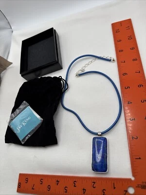 DTR JAY KING MOSAICO ÓPALO INCRUSTACIÓN COLGANTE LAPIS Azul 17"-20" Collar 925 Esterlina Foto 1 de 4