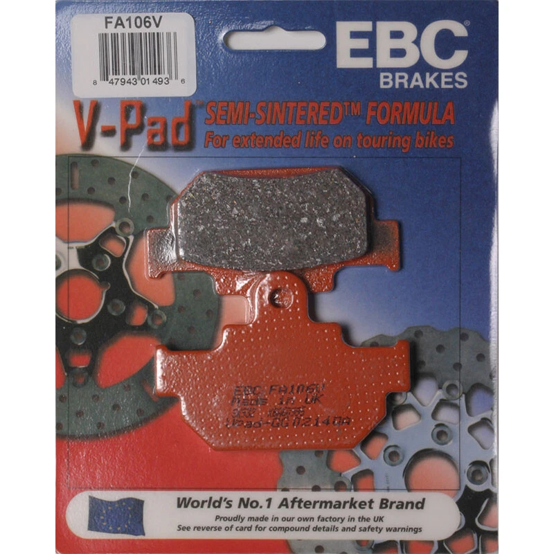 EBC  BRAKE PADS FA106V SEMI-SINTERED V SERIES Suzuki GZ250 Marauder 1999-2009 - Изображение 1 из 1