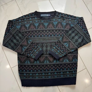 Vintage Crossings Coogi-Style Strick Pullover Baumwolle Bunt 90er Herren Gr. MED - Bild 1 von 7