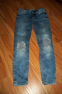Free People Jean distressed slim faded Blue Stretch Faded High Rise  Size 25S GC - Picture 1 of 7